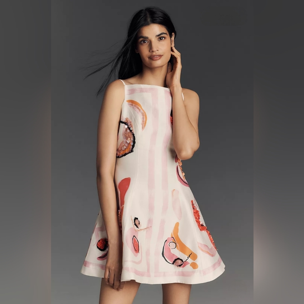 NWT Acler Pennick Linen Blend Mini Dress Sz 4